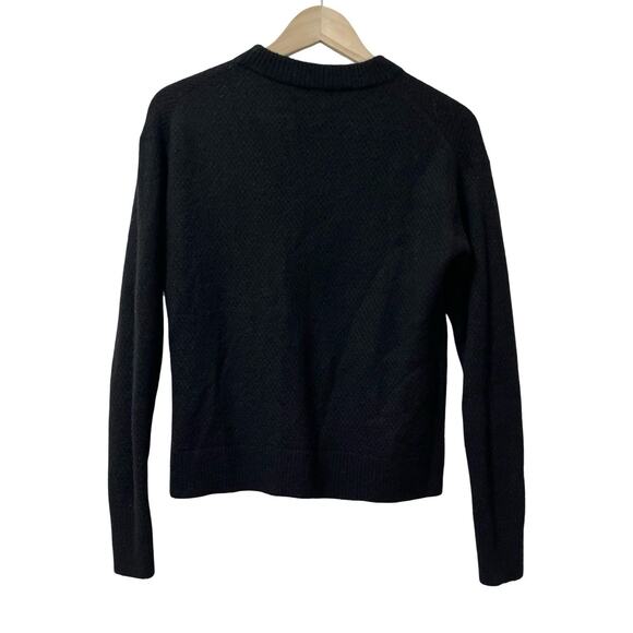 Quince Womens Baby Alpaca Wool Diamond Stitch Sweater Size M Black Layer Capsule - Picture 2 of 7